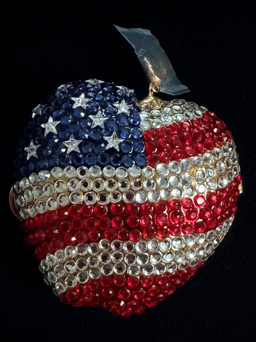 Estée Lauder 2003 New York Spirit Apple Flag Crystal Powder Compact UNUSED Mint